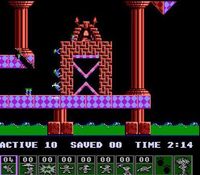 une photo d'Ã©cran de Lemmings sur Nintendo Nes